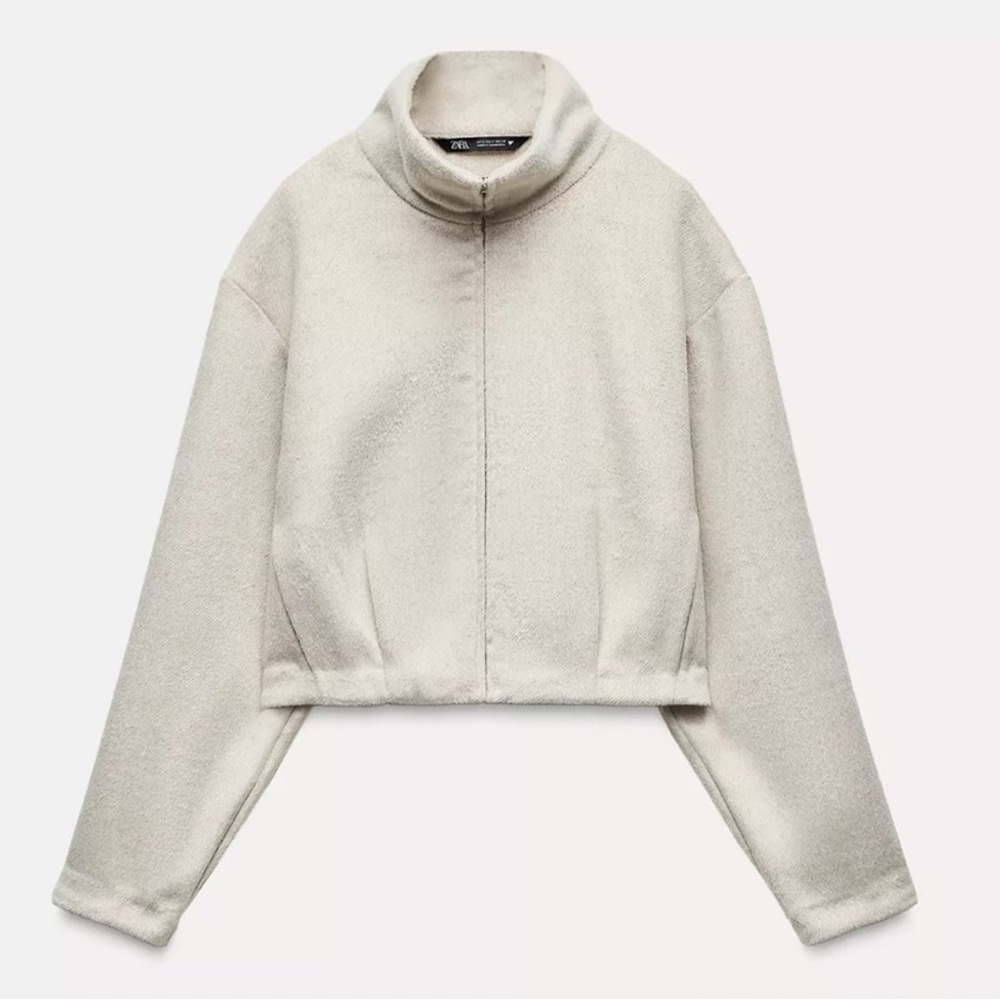 Zara NWT cream soft bomber jacket